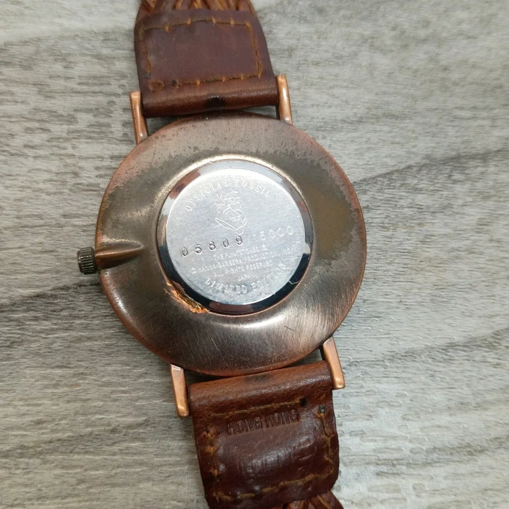 Vintage Fossil Fred Flintstone Watch Limited Edition Braided Strap & Tin 1993